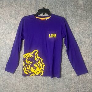 Peak Season Kids Size 14/16 LSU Tigers Purple Long Sleeve shirt